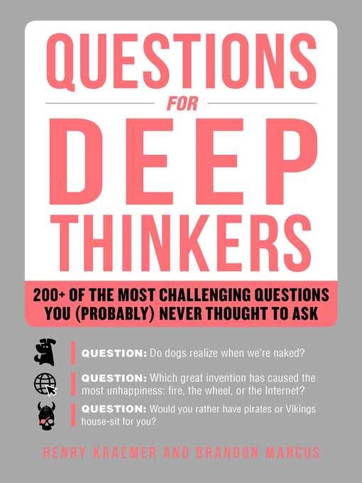 Title details for Questions for Deep Thinkers by Henry Kraemer - Wait list